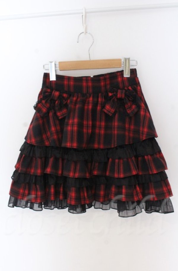 画像1: Jamie エーエヌケー / チェックティアードスカート M アカ O-25-11-24-053-LO-TO-OW-ZY (1)