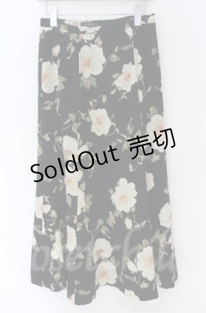 画像: INGEBORG / 花柄ロングスカート L クロ O-25-11-24-055-LO-SK-OW-OS