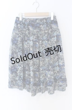 画像: INGEBORG / 花柄シフォンスカート 11号 ブルー O-25-11-24-057-LO-SK-OW-ZT359