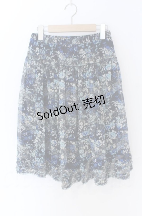 画像1: INGEBORG / 花柄シフォンスカート 11号 ブルー O-25-11-24-057-LO-SK-OW-ZT359 (1)