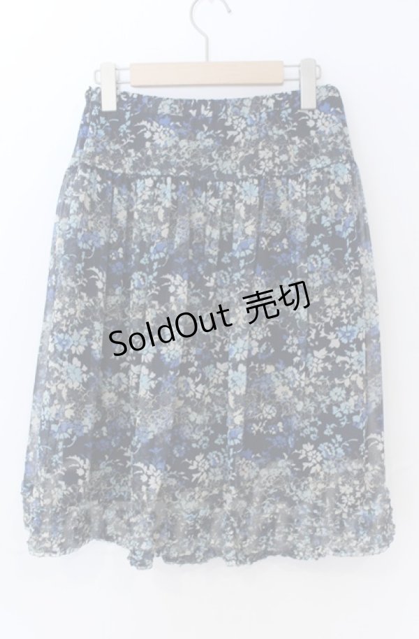 画像2: INGEBORG / 花柄シフォンスカート 11号 ブルー O-25-11-24-057-LO-SK-OW-ZT359 (2)