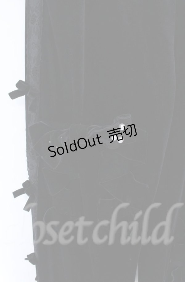 画像3: Jamie エーエヌケー / リボンベロアパンツ M クロ O-25-11-24-059-LO-PA-OW-ZT282 (3)