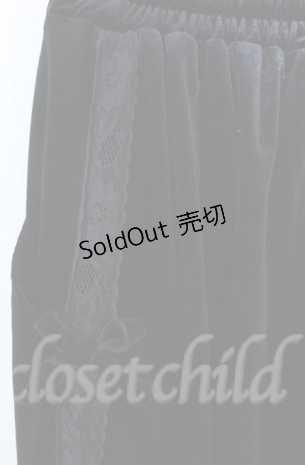 画像5: Jamie エーエヌケー / リボンベロアパンツ M クロ O-25-11-24-059-LO-PA-OW-ZT282 (5)