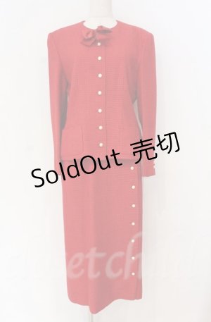 画像: INGEBORG / ロゴリボン使いツイードセットアップ  アカ O-25-11-24-010-LO-JA-OW-OS