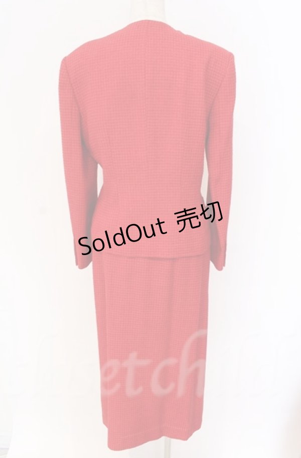 画像3: INGEBORG / ロゴリボン使いツイードセットアップ  アカ O-25-11-24-010-LO-JA-OW-OS (3)