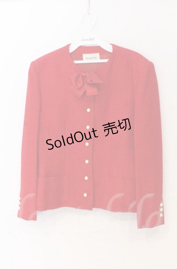 画像4: INGEBORG / ロゴリボン使いツイードセットアップ  アカ O-25-11-24-010-LO-JA-OW-OS (4)