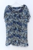 画像1: INGEBORG / 花柄シフォンチュニック 11号 アオ O-25-11-24-011-LO-TO-OW-ZT359 (1)