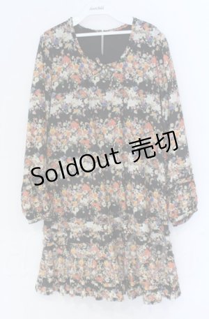 画像: 【SALE】INGEBORG / ローンフリル使い花柄ワンピース 11号 クロ O-25-11-24-012-LO-OP-OW-ZT367