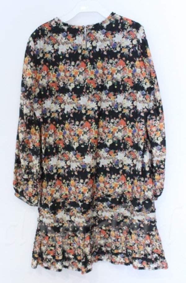 画像3: INGEBORG / ローンフリル使い花柄ワンピース 11号 クロ O-25-11-24-012-LO-OP-OW-ZT367 (3)