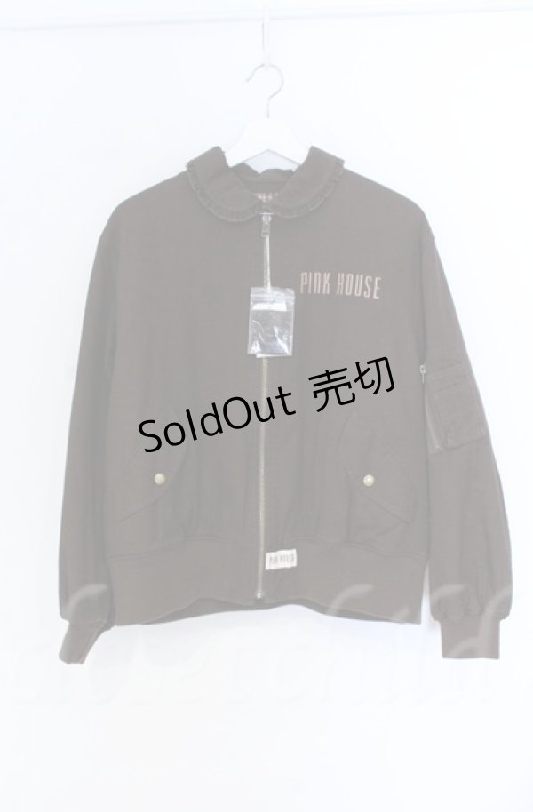 画像3: PINK HOUSE / バラ園うさぎ刺繍ブルゾン  ブラウン O-25-11-24-016-LO-JA-OW-OS (3)