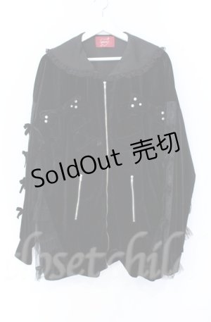 画像: Jamie エーエヌケー / リボンベロアパーカー M クロ O-25-11-24-018-LO-TO-OW-ZT281