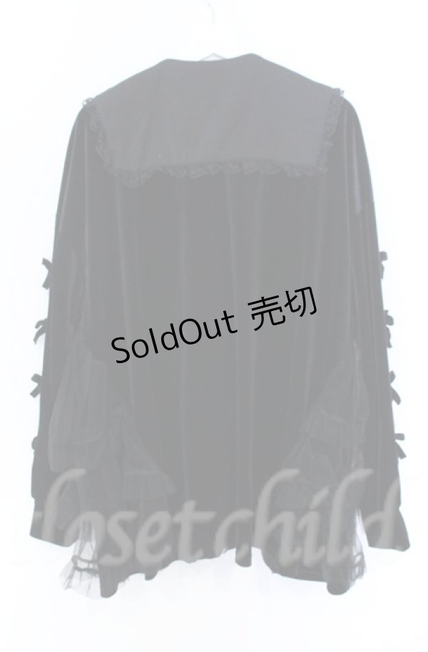 画像4: Jamie エーエヌケー / リボンベロアパーカー M クロ O-25-11-24-018-LO-TO-OW-ZT281 (4)