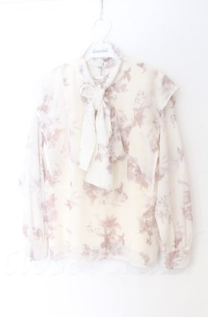 画像: An MILLE / Flowerパネルフリルブラウス  アイボリー O-25-11-24-020-EL-BL-OW-OS