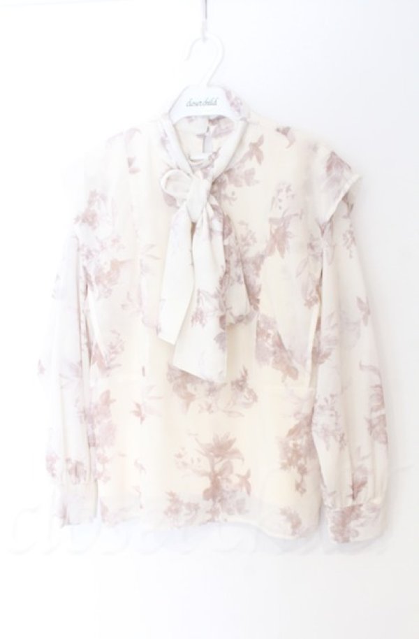 画像1: An MILLE / Flowerパネルフリルブラウス  アイボリー O-25-11-24-020-EL-BL-OW-OS (1)