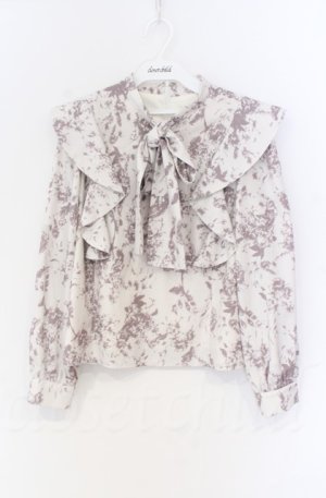 画像: An MILLE / 花柄フリルボウタイブラウス  ベージュ O-25-11-24-021-EL-BL-OW-OS