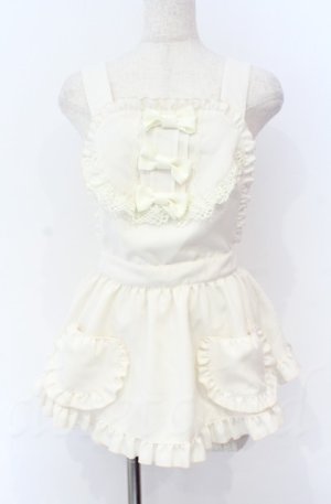 画像: metamorphose / フリルリボンエプロン  アイボリー O-25-11-24-003-ME-PA-IG-OS