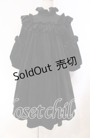 画像: Na+H / inherit 別珍ワンピース  ブラック O-25-11-27-023-PU-OP-IG-OS