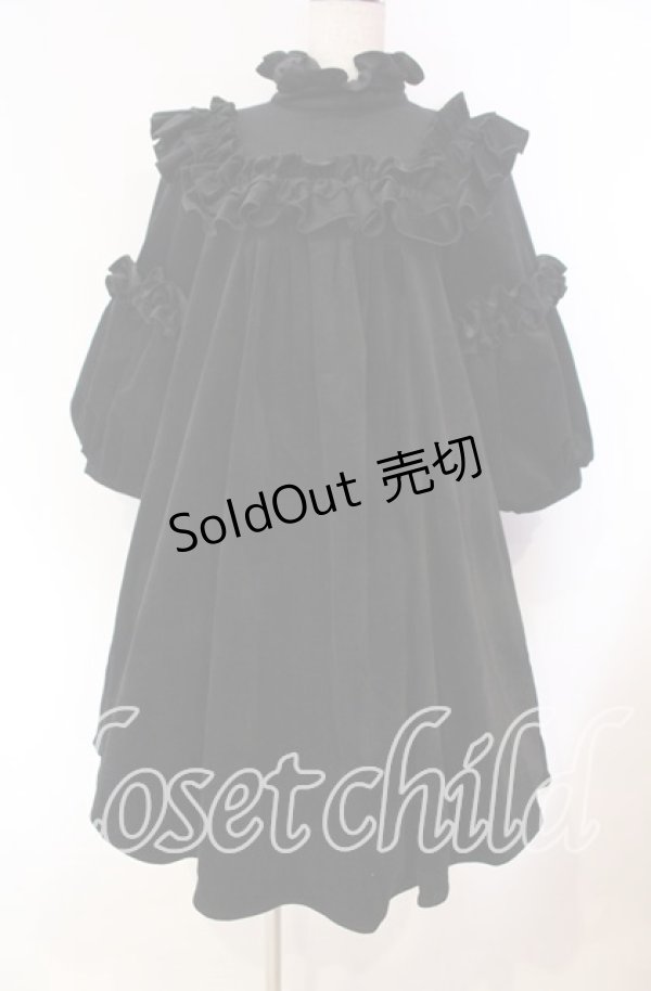 画像1: Na+H / inherit 別珍ワンピース  ブラック O-25-11-27-023-PU-OP-IG-OS (1)