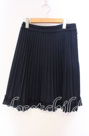 画像: axes femme / プリーツスカート  ネイビー O-25-11-27-025-AX-SK-IG-OS