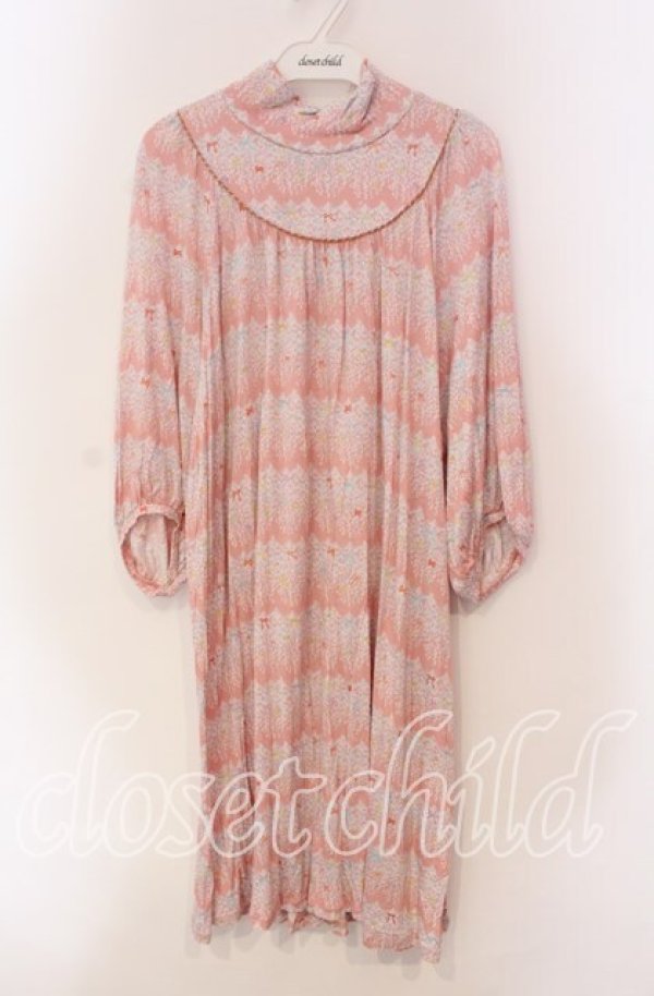 画像1: Franche Lippee / ボーダーカットワンピース  ピンク O-25-11-27-028-LO-OP-IG-OS (1)