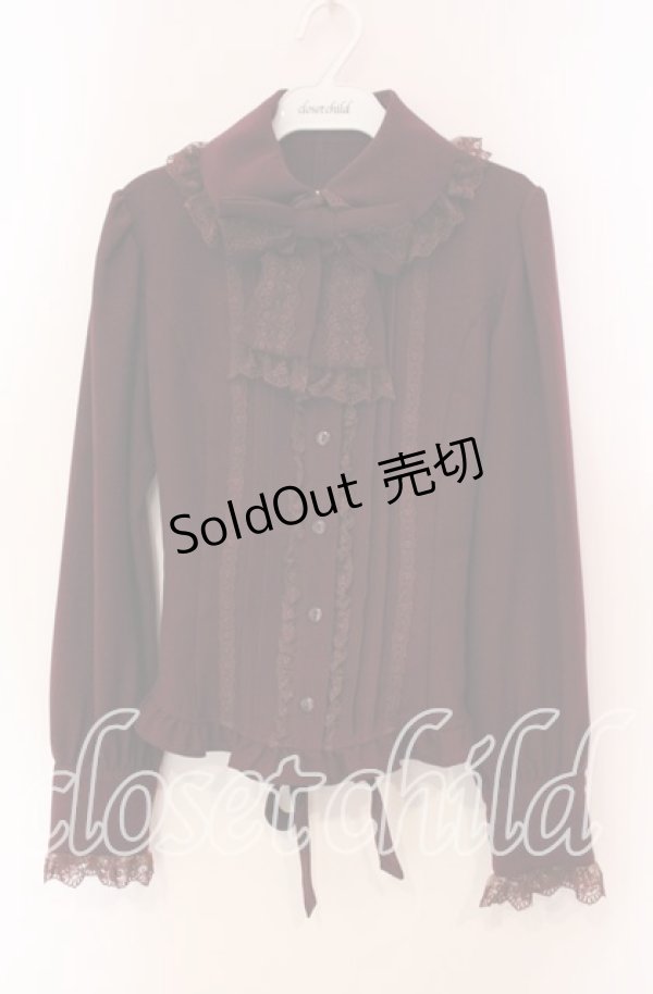 画像1: Innocent World / 丸衿オリジナルアムンゼンブラウス M ワイン O-25-11-27-031-IW-BL-IG-OS (1)