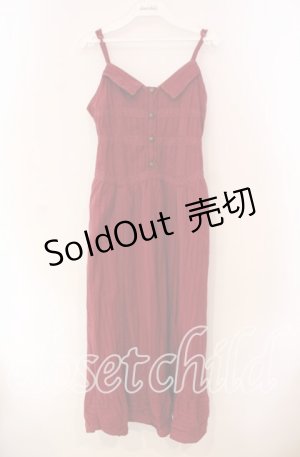 画像: axes femme / 襟デザインキャミワンピース  アカ O-25-11-27-032-AX-OP-IG-OS