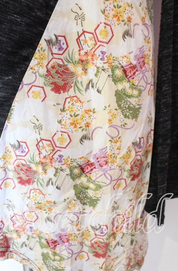 画像3: gouk / 和柄切り替えホルターネックカットソー  ブラック O-25-11-27-033-GO-TO-IG-OS (3)