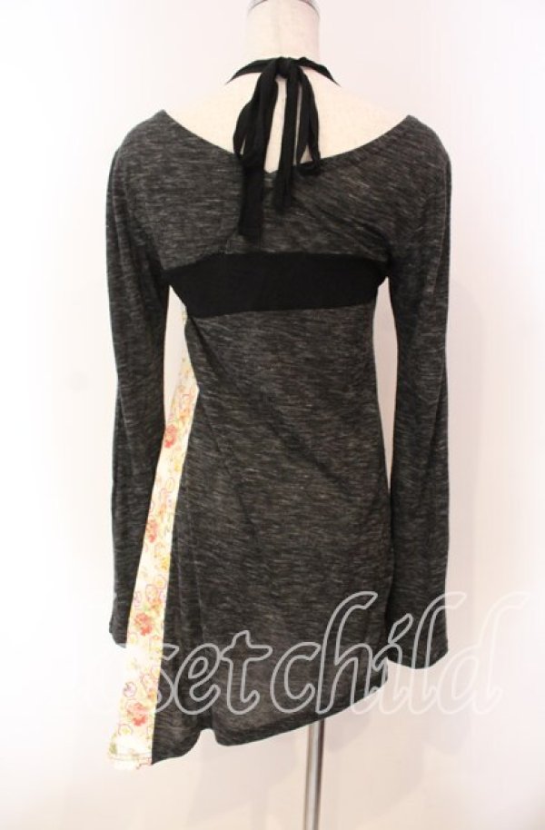 画像5: gouk / 和柄切り替えホルターネックカットソー  ブラック O-25-11-27-033-GO-TO-IG-OS (5)