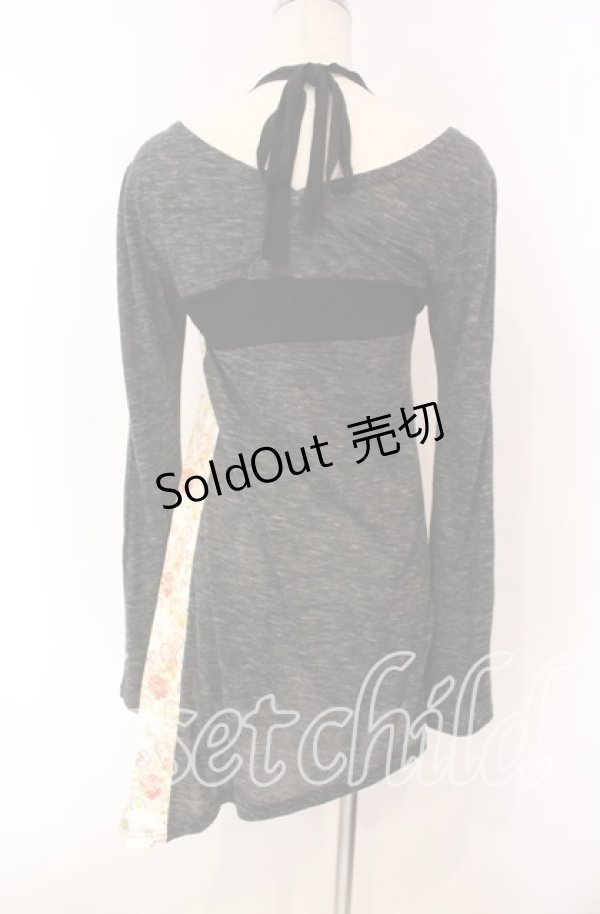 画像5: gouk / 和柄切り替えホルターネックカットソー  ブラック O-25-11-27-033-GO-TO-IG-OS (5)