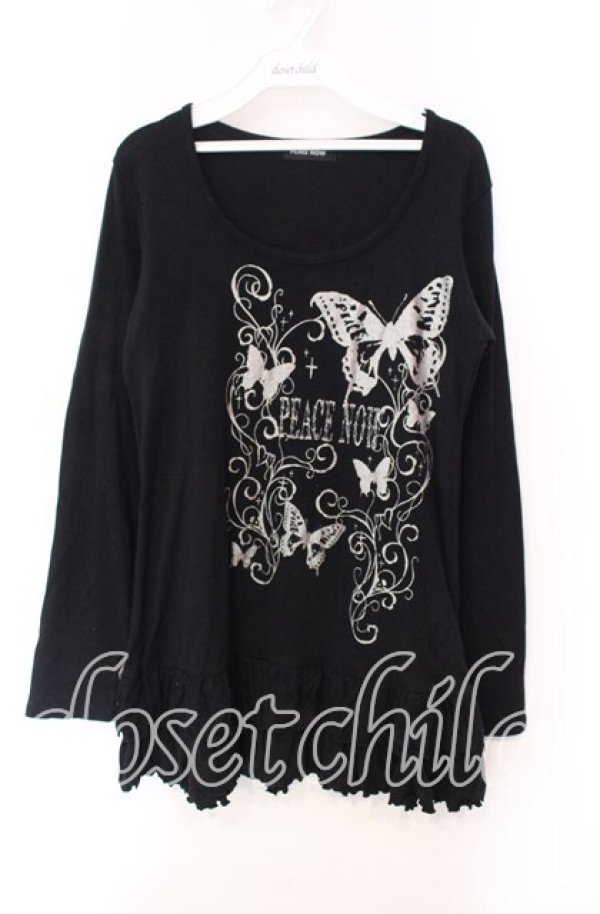 画像1: PEACE NOW / バタフライラメプリントカットワンピース M ブラック O-25-11-27-037-PU-OP-IG-OS (1)