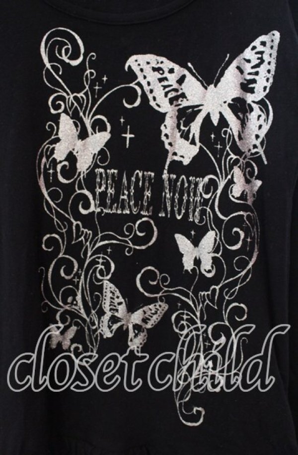 画像2: PEACE NOW / バタフライラメプリントカットワンピース M ブラック O-25-11-27-037-PU-OP-IG-OS (2)