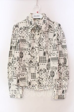 画像: PEACE NOW / トランプ柄ブラウス  ホワイト O-25-11-27-039-PU-BL-IG-OS