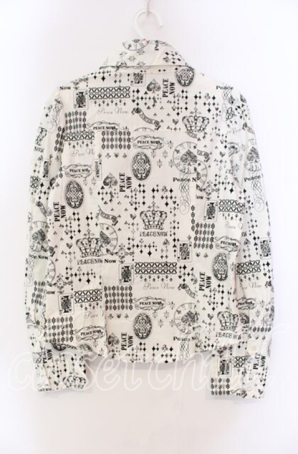画像3: PEACE NOW / トランプ柄ブラウス  ホワイト O-25-11-27-039-PU-BL-IG-OS (3)