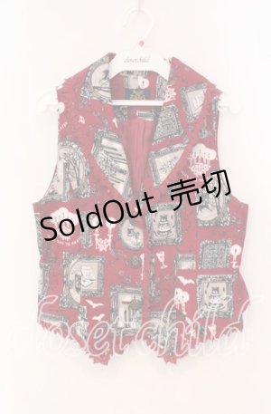 画像: ALICE and the PIRATES / The Castle of Nightmare柄ベスト  えんじ O-25-11-27-040-PA-BL-IG-OS