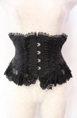 画像1: ATELIER PIERROT / Frill Short Corset コルセット  ブラック O-25-11-27-043-EL-TO-OW-OS (1)