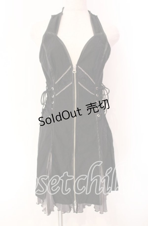 画像1: Ozz oneste / サイドレースアップホルターワンピース  ブラック O-25-11-27-045-OO-OP-OW-OS (1)