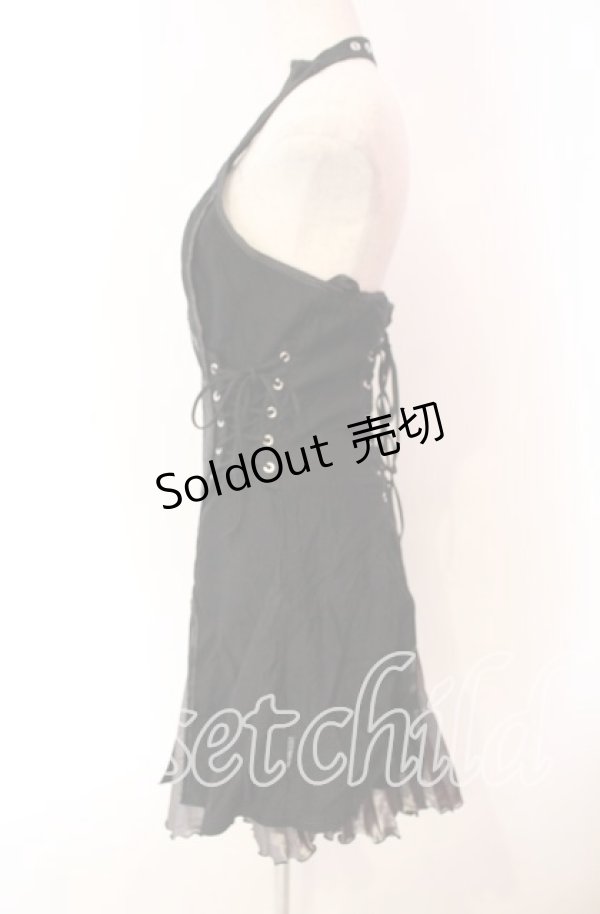 画像3: Ozz oneste / サイドレースアップホルターワンピース  ブラック O-25-11-27-045-OO-OP-OW-OS (3)