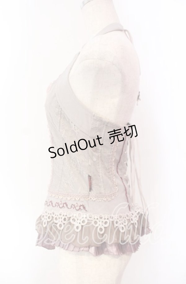 画像4: Ozz oneste / ジャガード配色ビスチェ  グレー×ピンク O-25-11-27-046-OO-TO-OW-OS (4)