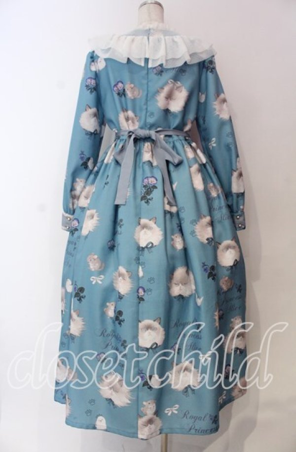 画像5: Royal Princess Alice / 毛繕い下手猫ちゃん・ねこ助コラボ・ワンピース  サックス O-25-11-27-004-LO-OP-IG-OS (5)