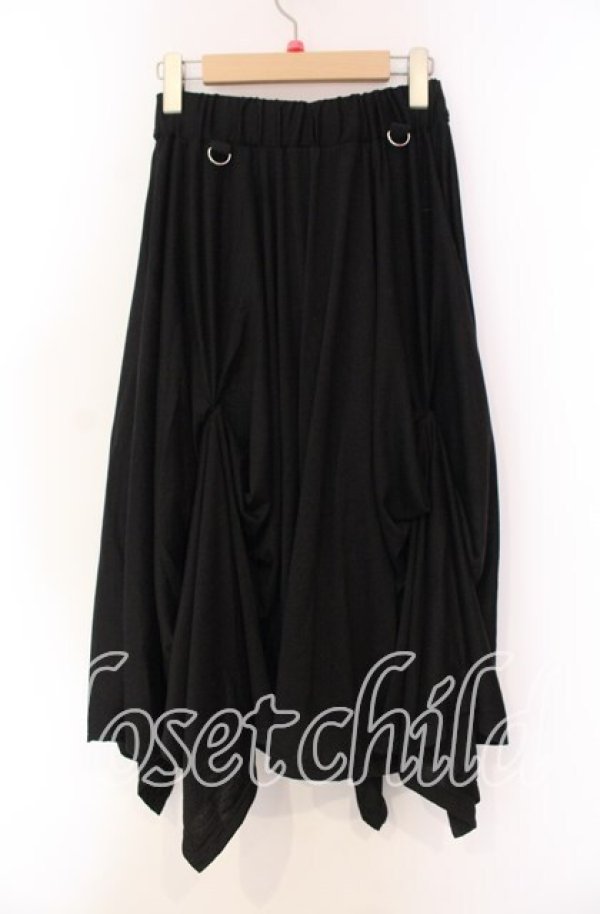 画像2: ACDC RAG / ZIPデザインアシメスカート  ブラック O-25-11-27-051-PU-SK-OW-OS (2)