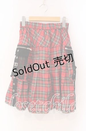 画像: ACDC RAG / 冥闇 プリーツフレアスカート  レッド O-25-11-27-054-PU-SK-OW-OS