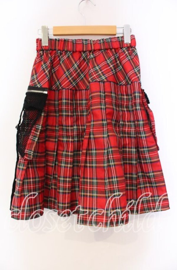 画像3: ACDC RAG / 冥闇 プリーツフレアスカート  レッド O-25-11-27-054-PU-SK-OW-OS (3)