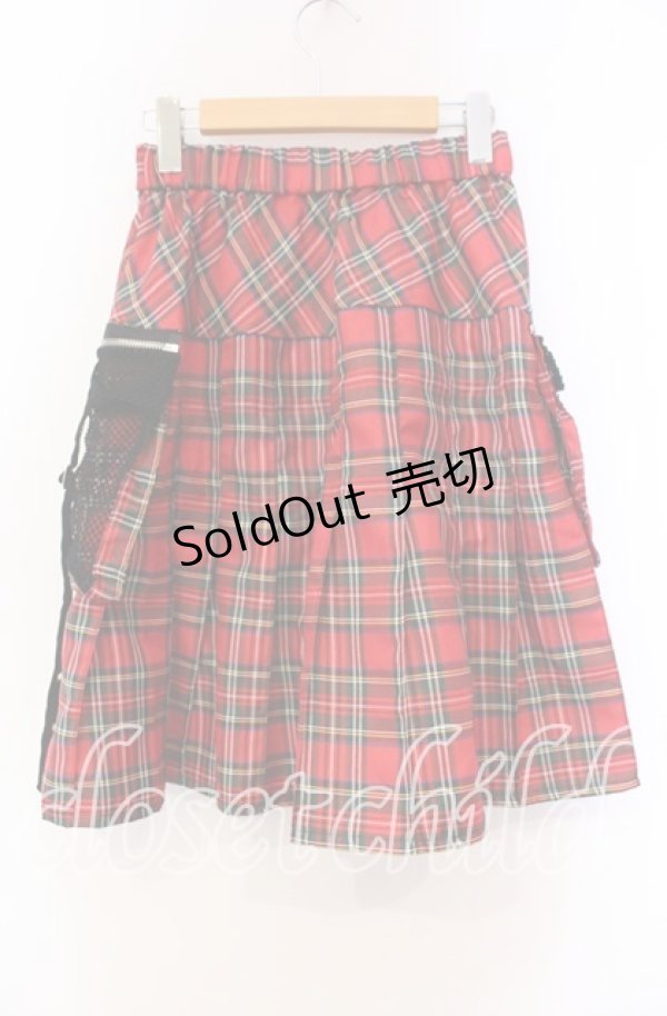 画像3: ACDC RAG / 冥闇 プリーツフレアスカート  レッド O-25-11-27-054-PU-SK-OW-OS (3)