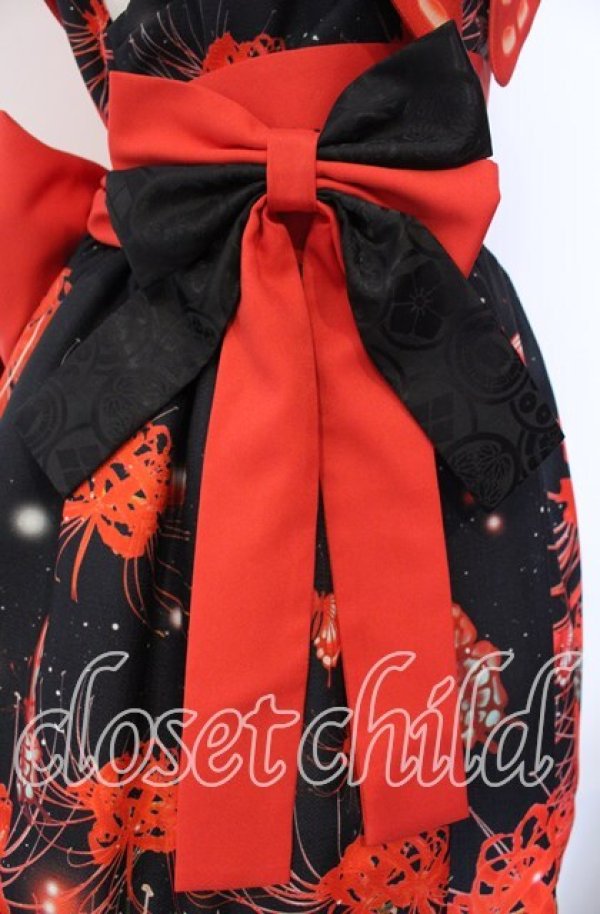 画像3: Royal Princess Alice / 悪鬼彼岸花帯付きドレス  アカ×クロ O-25-11-27-005-LO-JA-IG-OS (3)