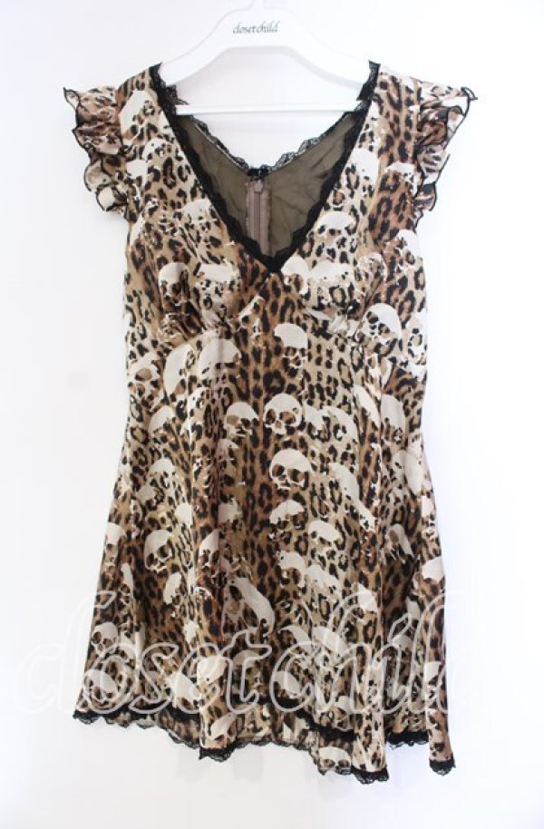 画像1: HYSTERIC GLAMOUR / レオパードスカル柄チュニック F ブラウン O-25-11-27-060-PU-TO-OW-OS (1)