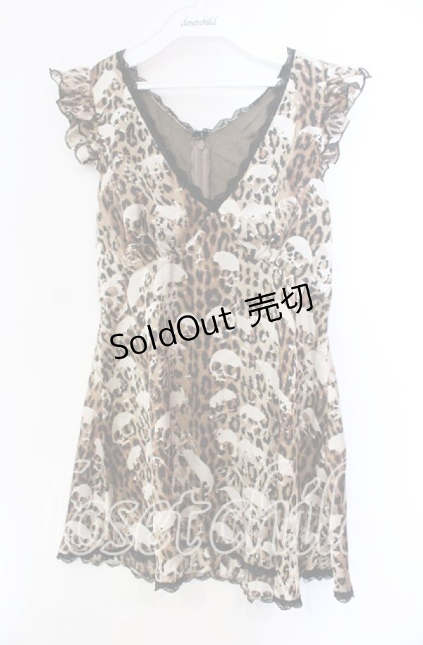 画像1: HYSTERIC GLAMOUR / レオパードスカル柄チュニック F ブラウン O-25-11-27-060-PU-TO-OW-ZT455 (1)