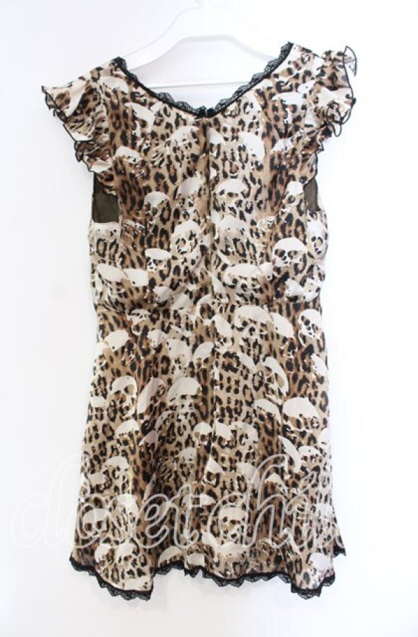 画像3: HYSTERIC GLAMOUR / レオパードスカル柄チュニック F ブラウン O-25-11-27-060-PU-TO-OW-OS (3)