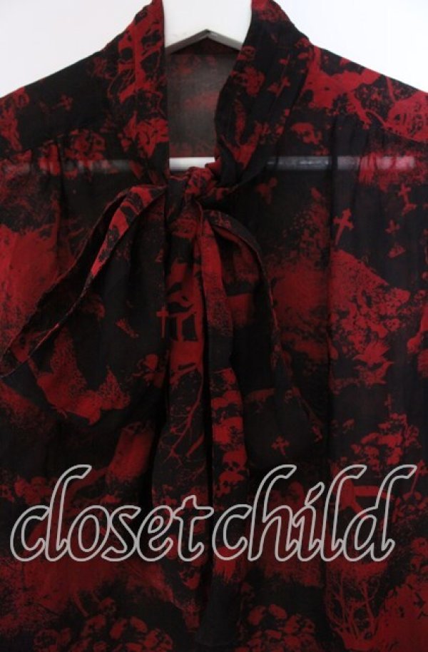 画像2: HYSTERIC GLAMOUR / ヒステリックボウタイブラウス F レッド O-25-11-27-063-PU-BL-OW-OS (2)