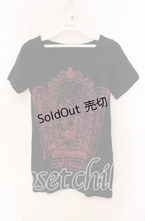 画像1: ALGONQUINS / ラビットptTシャツ F ブラック O-25-11-27-067-AL-TO-OW-OS (1)