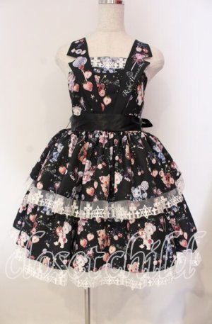 画像: Royal Princess Alice / Skull Psycho bearジャンパースカート  クロ O-25-11-27-006-LO-OP-IG-OS